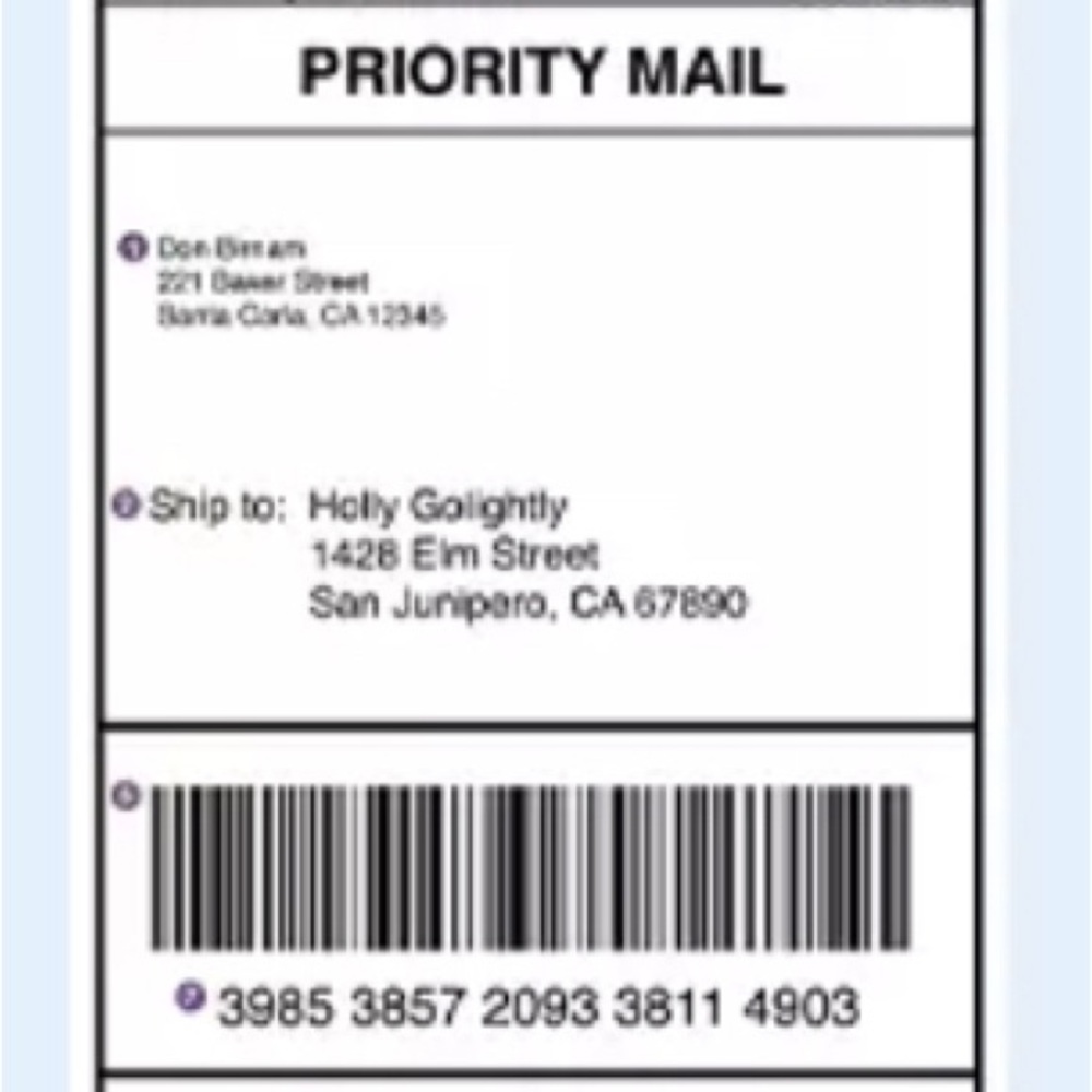 Priority Mail Shipping Label